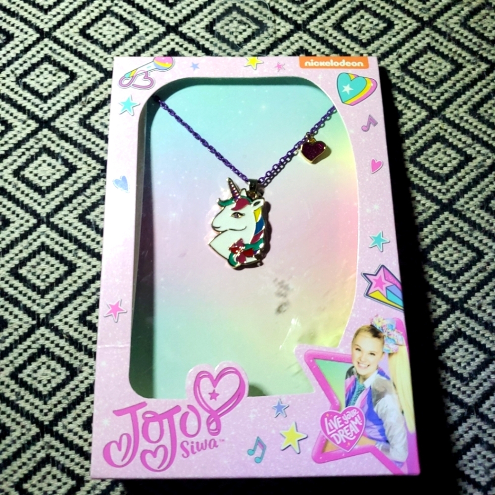 JoJo Siwa Pink and Blue Jewelry Set with Heart and Unicorn Designs